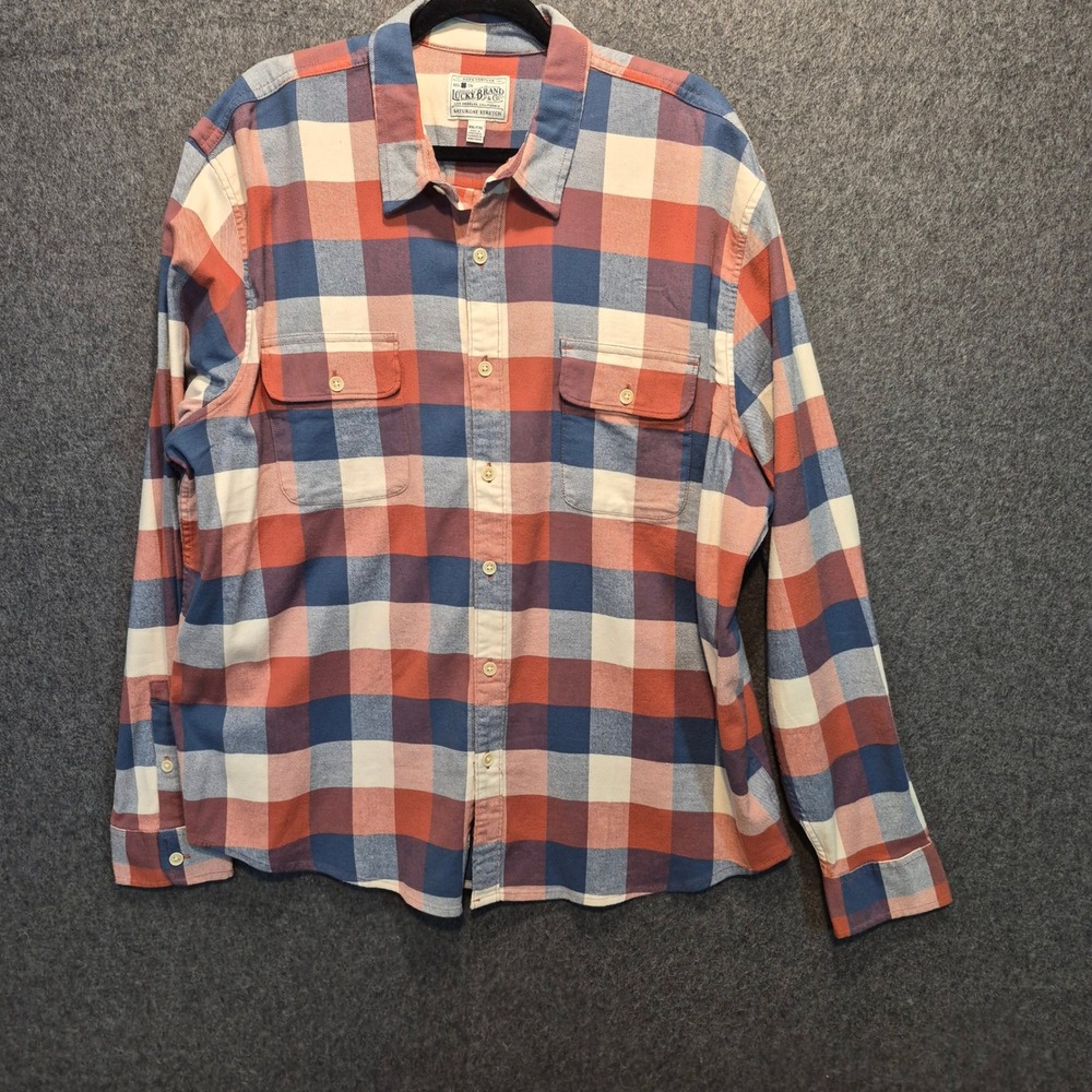 Lucky Brand Plaid Mens XXL Shirt Heritage 90s Grunge Rustic Cabin Indie Sleaze